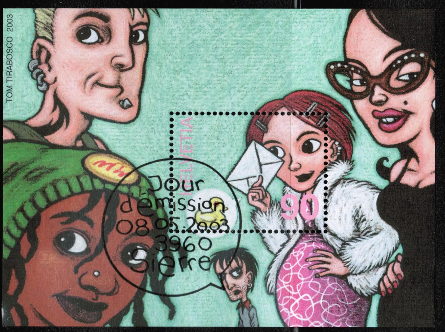 Tutti i francobolli: 2003 Sonderblock   Comics    Ersttag – Usato da Mellingen venduto da Ginger