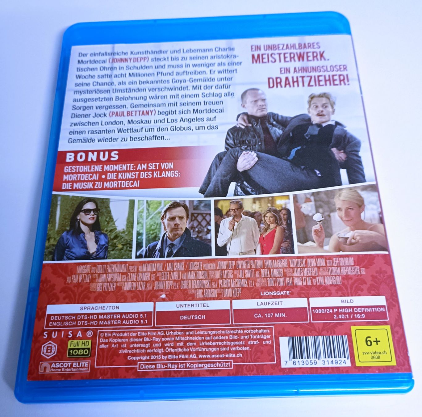 Tutti i DVDs: Mortdecai - Der Teilzeitgauner [Blu-ray] – Usato da Köniz venduto da Movieportal007 1