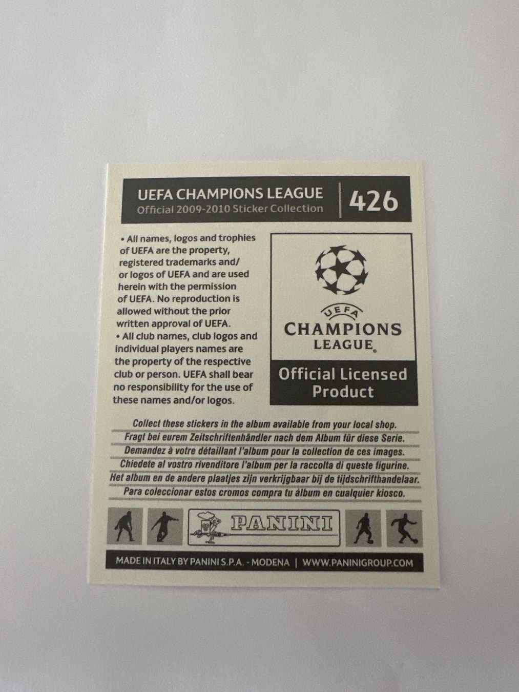 Panini Carte collezionabili: Panini UEFA Champions League 2009-2010 - Nr. 426 – Usato da Sulz AG venduto da DealWerk 1