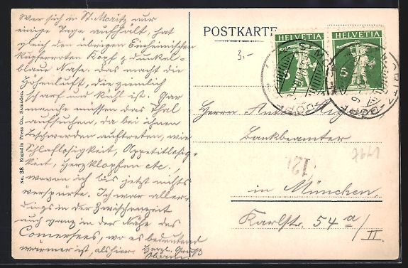 Cartoline postali: St. Moritz-Bad, Blick vom See zur Kirche – Usato da Berlin venduto da bartko-reher 1