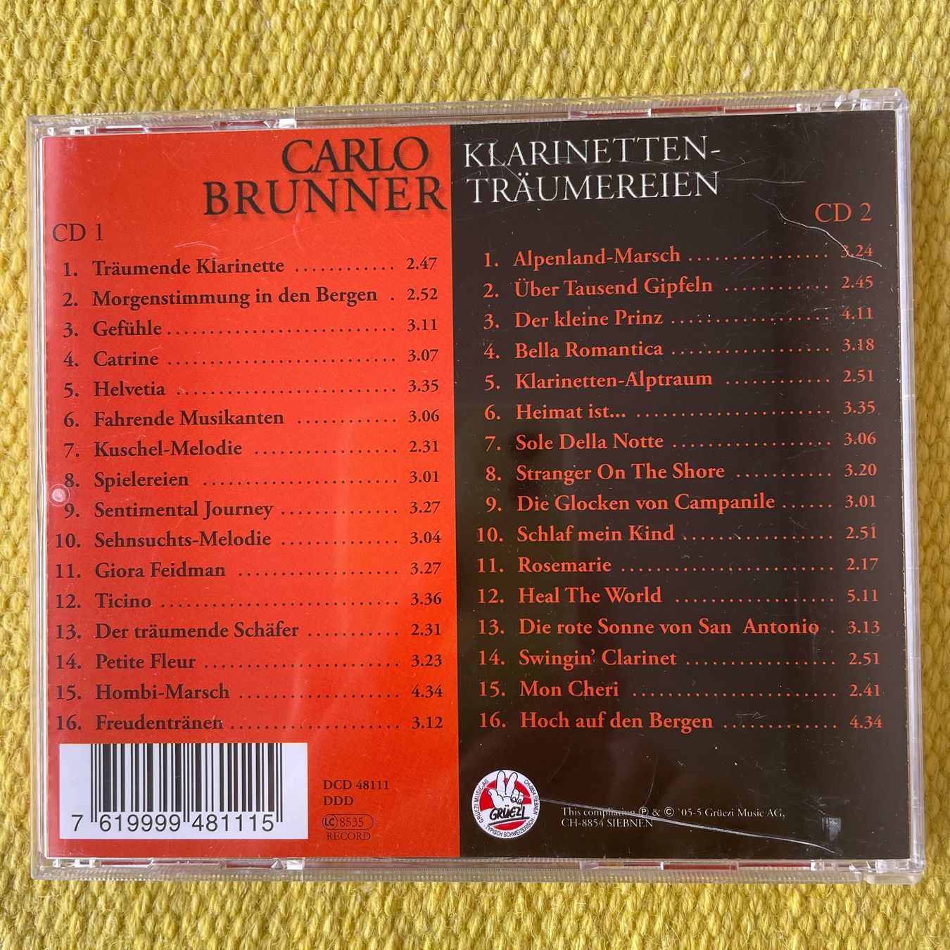 CD: CARLO BRUNNER-2CD KLARINETTEN TRÄUMEREIEN – Usato da Rorschacherberg venduto da CD-Roli 1