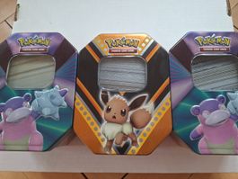 3 volle Dosen Pokémon Karten/ Bulk (keine doppelten Karten)