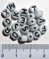 Glasbuchstaben Ø 6mm, ABC Set mit 1040 Stück