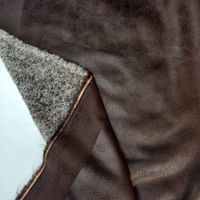 Ital. Designer Mantel Stoff Kunstleder mit Pelz 2.85x1.35m