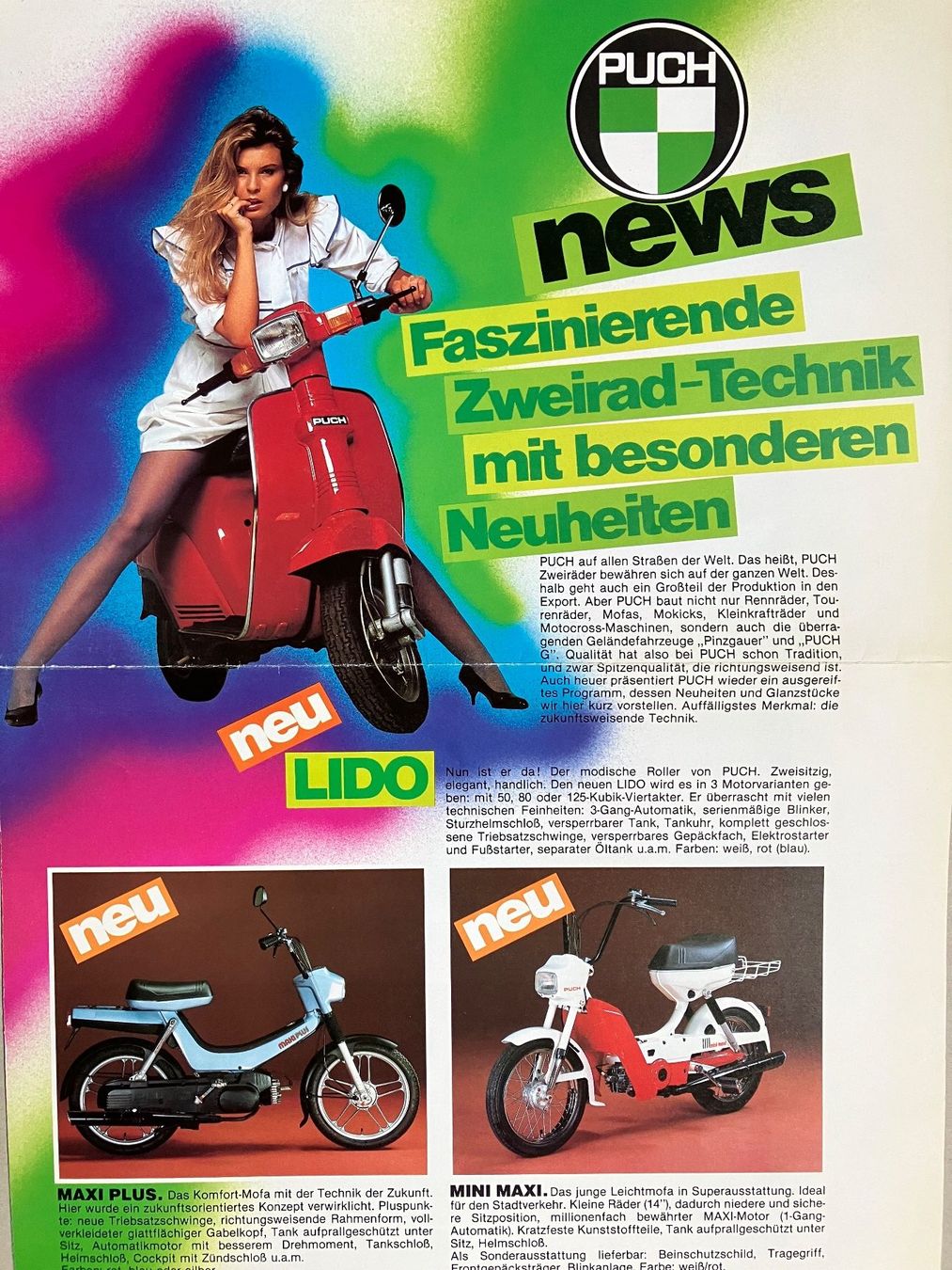 Strasse: Puch - Modellprogramm 80'er Jahre - Originalprospekt – Gebraucht aus Malans GR von Chueche427