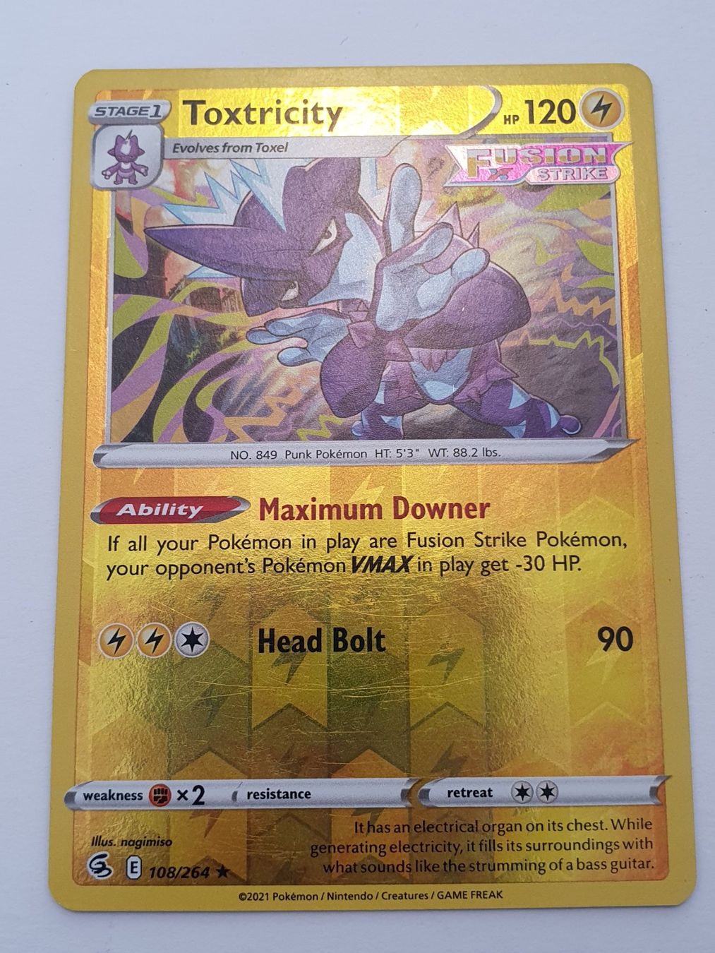 Pokémon Carte collezionabili: Toxtricity / 2021 Pokémon / Reverse Holo – Usato da Oberdorf BL venduto da BaldenEagle