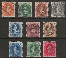 1894 - 99 : Stehende Helvetia Nr. 66D - 75D