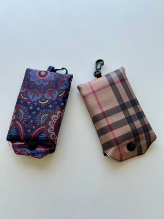 Faltbare Einkaufstasche mit Clip – 2 Designs
