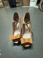 Vintage Damen Pumps Salmon Mary Jane High Heels