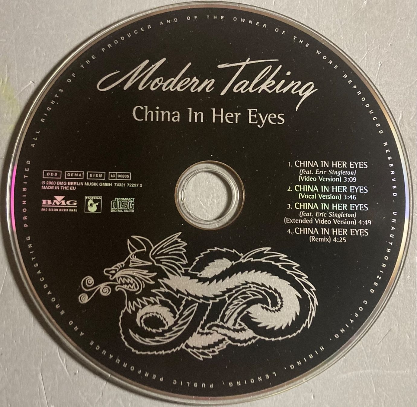 CD: MODERN TALKING - CHINA IN HER EYES – Usato da Poliez-Pittet venduto da Newtown-Records 1