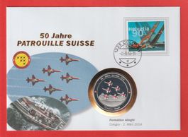 Numisbrief 50 Jahre- Patrouille Suisse Formation Alighi