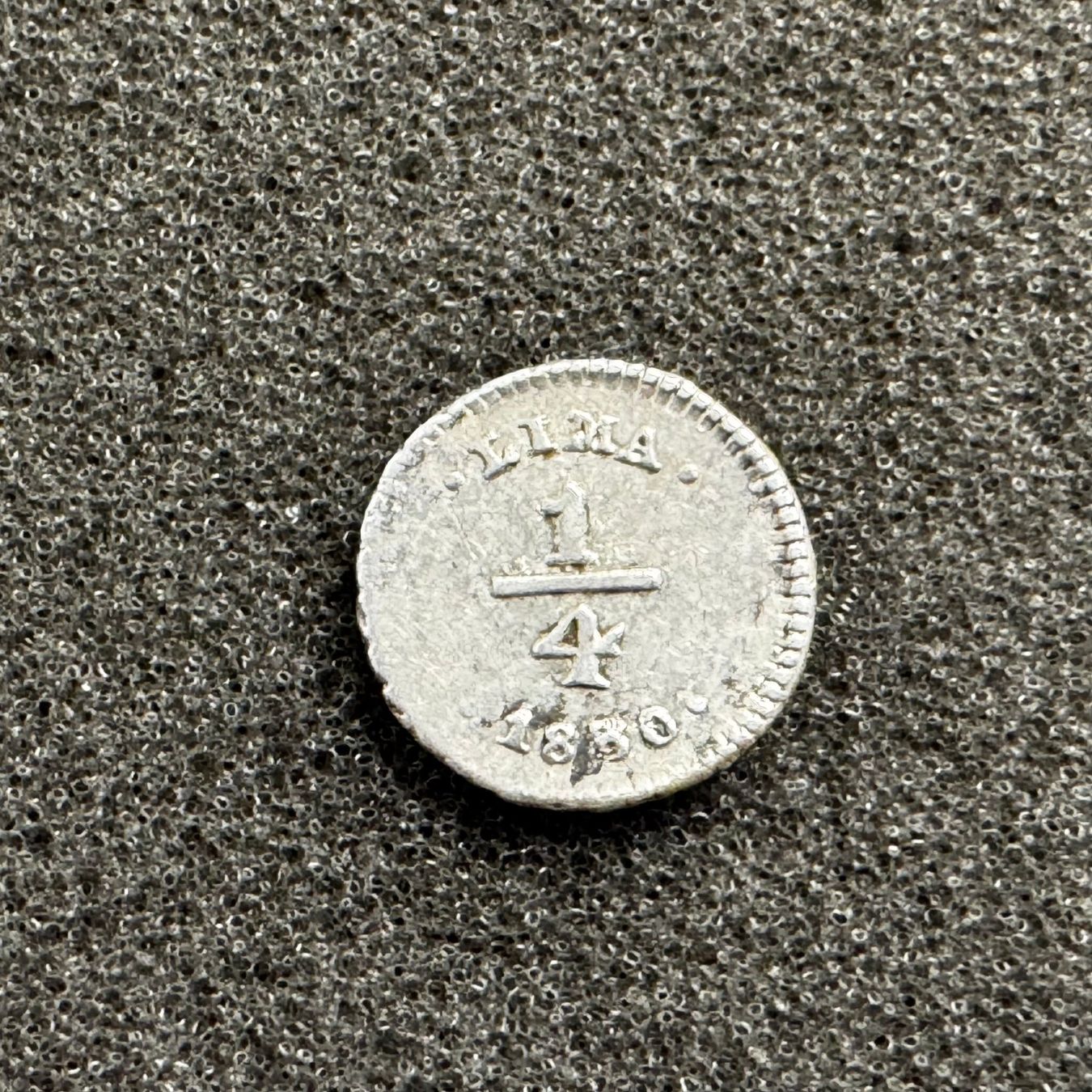 Alle Münzen: 1/4 Real Silber Peru 1850 – Gebraucht aus Reitnau von tb-muenzen 1