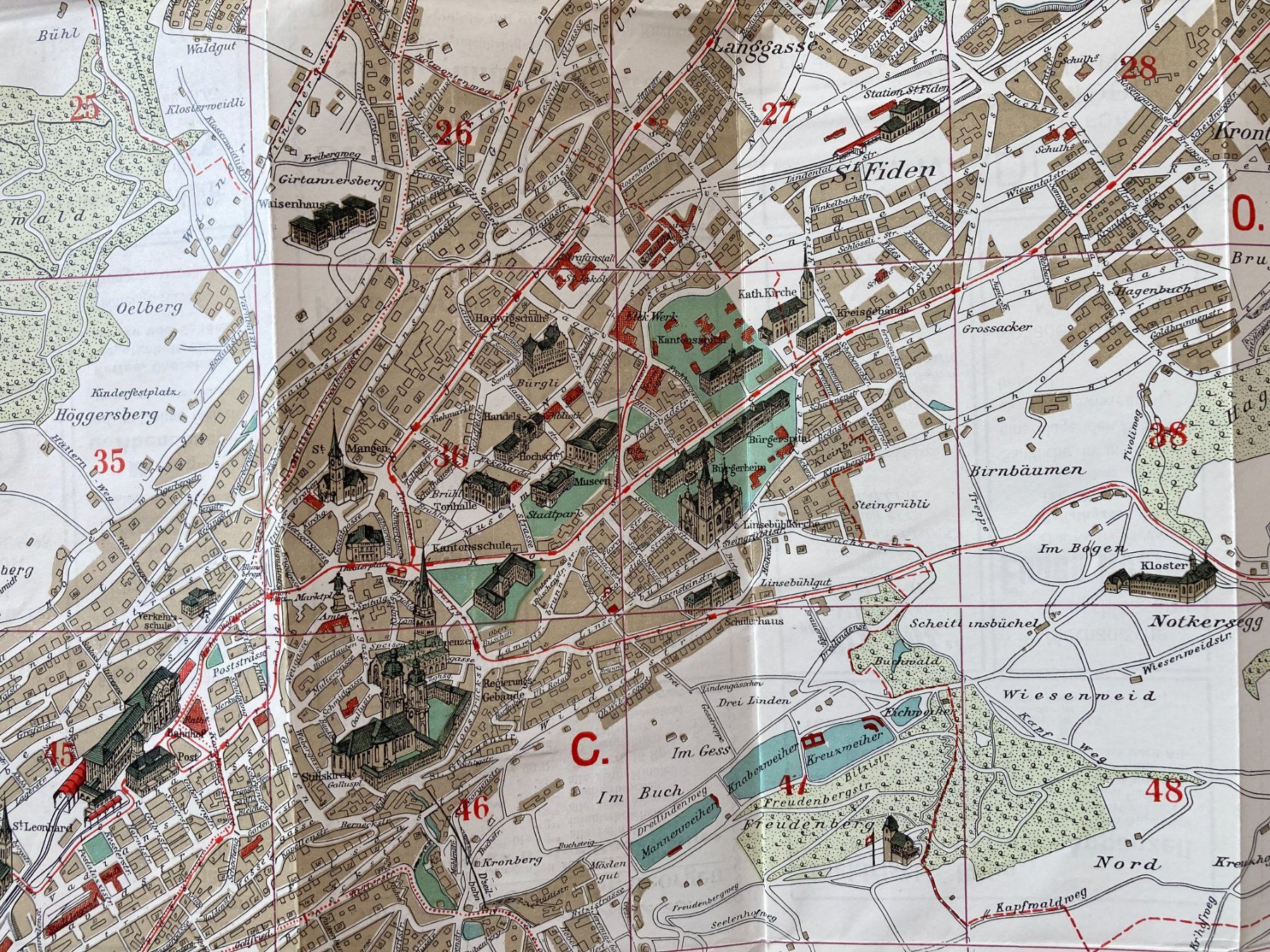 Cartine & Atlanti: Plan der Stadt St. Gallen - 1933/34 – Usato da Versoix venduto da HELVETICA_1 7