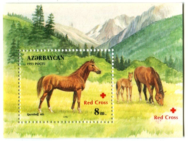 Alle Briefmarken: Block "Pferde". Aserbaidschan – Neu und originalverpackt aus Basel von Butsch5