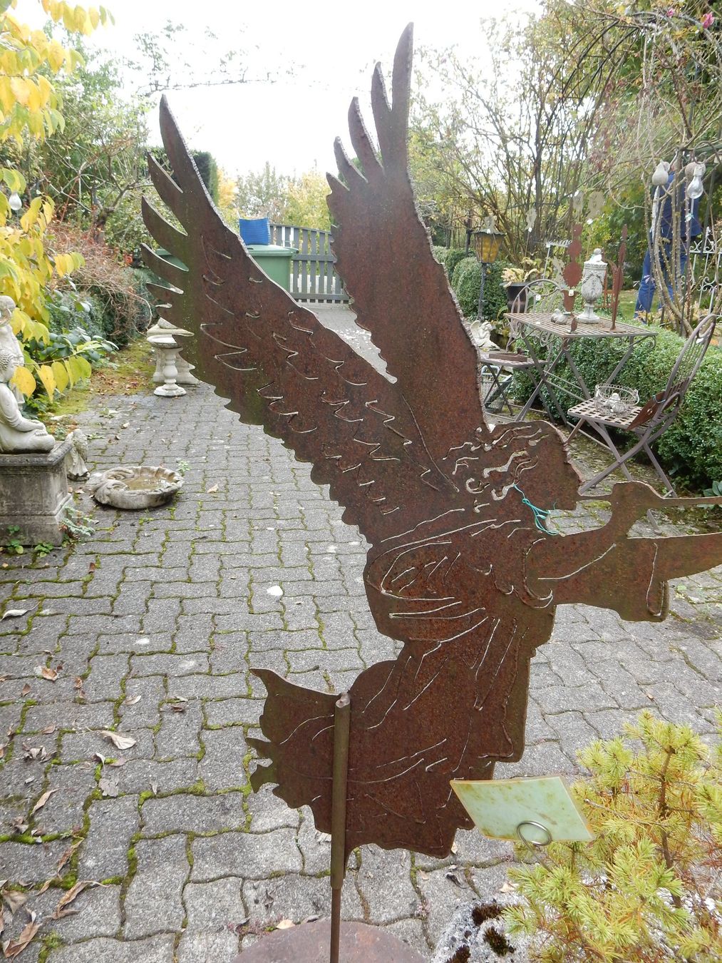Figuren: Gartendeko Figur: grosser Engel mit Trompete - Rost – Neu (gemäss Beschreibung) aus Jona von simongarden 1