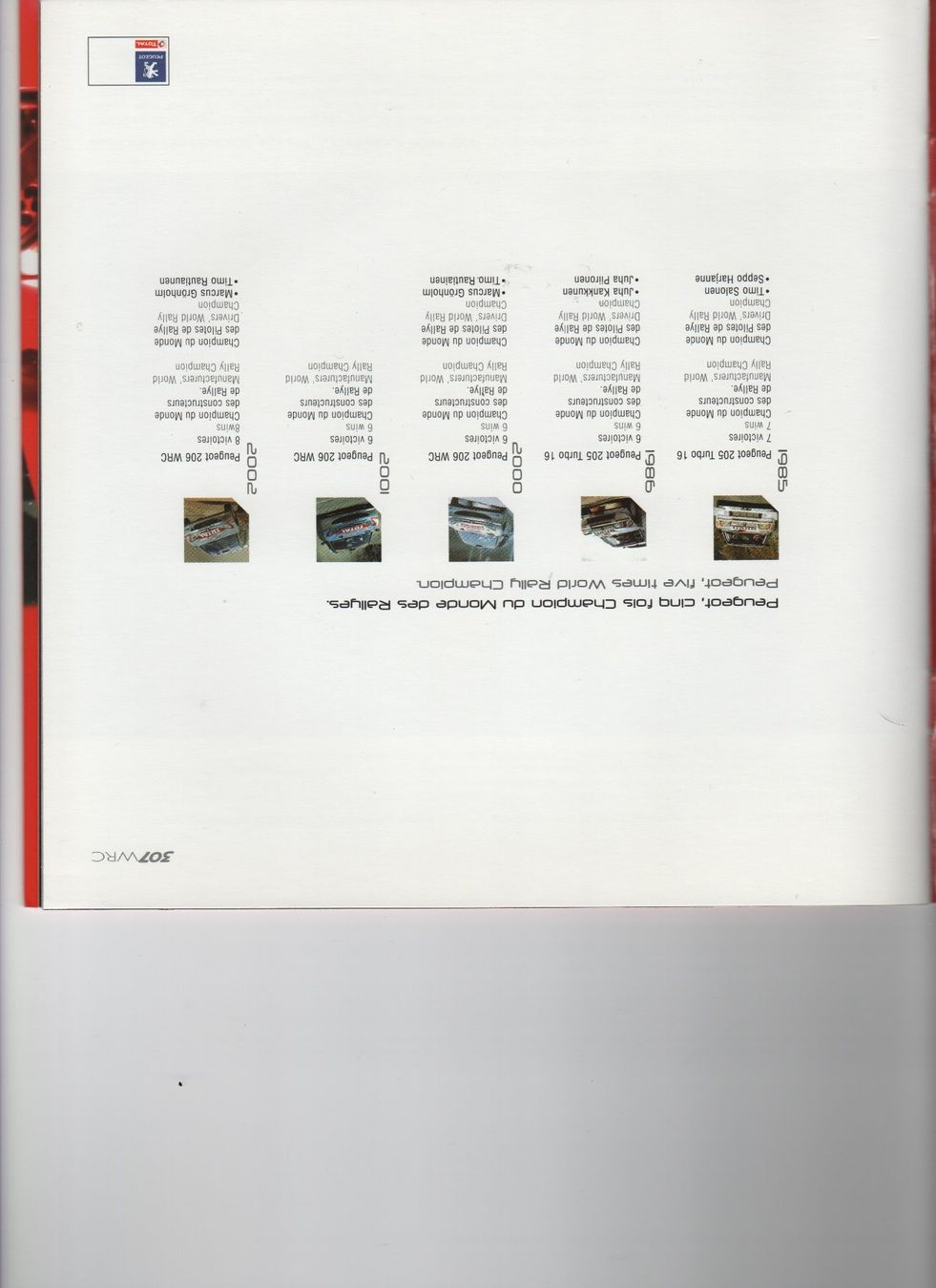 Peugeot Documenti: Prospekt Peugeot 307 WRC – Usato da Corminboeuf venduto da corbay 1
