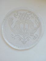 Vintage Glasplatte Vogelmotiv 1960s Mid Century Kosta Boda