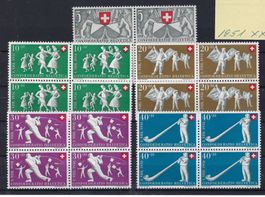 1951 Pro Patria Viererblocks postfrisch   15966