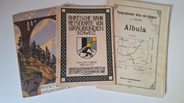Handbuch und zwei Karten der Rhätischen Bahn