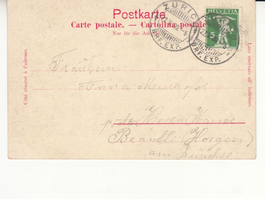 Ansichtskarten: Zürich Sonnenquai 1909 – Gebraucht aus Bürglen TG von StampGraf 1