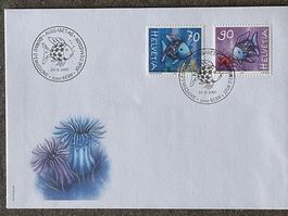 2001 Sondermarken Ausgabetag Regenbogenfische ZNr.1027-1028