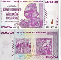 ZIMBABWE 500 000 000 DOLLARS 2008 (UNC)