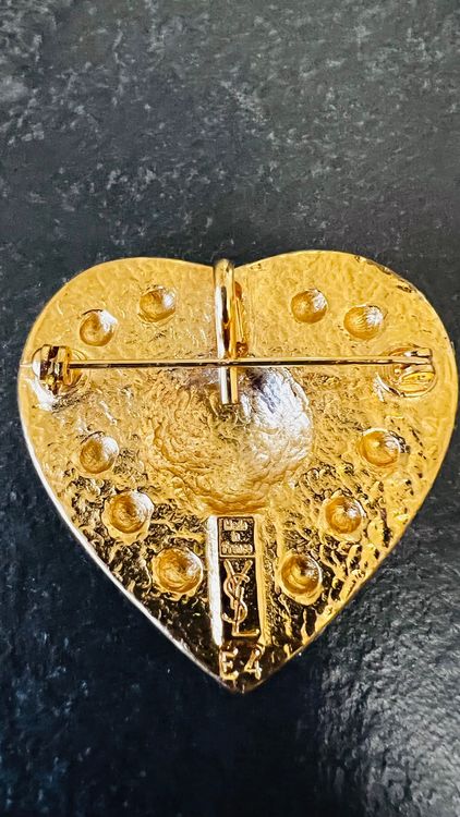 Broche Vintage Combiné Pendentif En Plaqué Or Et Onyx - Ancienne, Occasion - Bon état