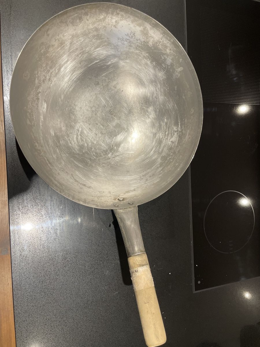 Pfannen: Wok-Pfanne aus Stahl, gebraucht – Gebraucht aus Niederglatt ZH von ctulimp