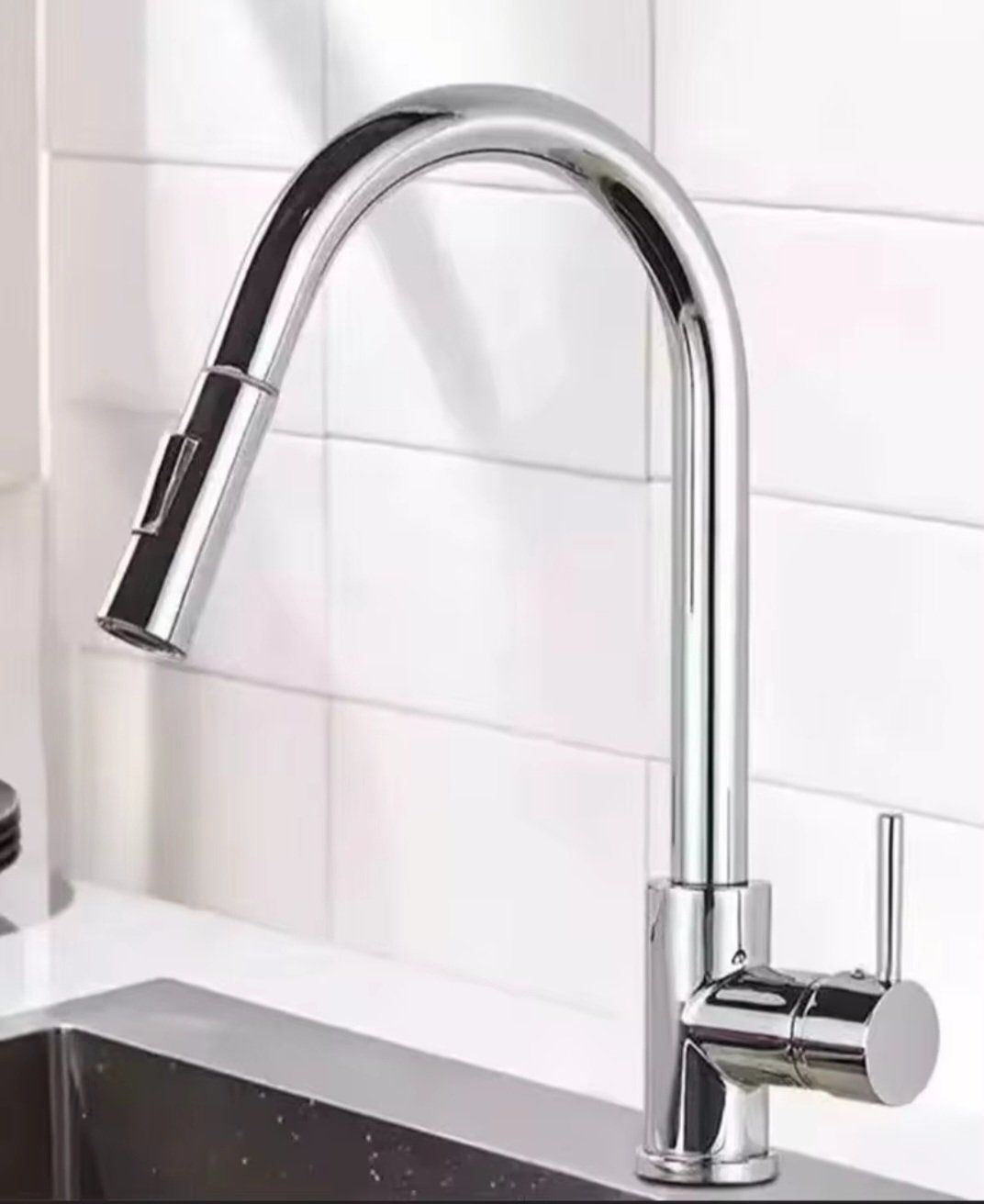 Rubinetteria: Robinet d'évier de cuisine,    acier chromé , – Nuovo e nell'imballaggio originale da Saignelégier venduto da Instant-Key-Pro