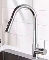 Robinet d'évier de cuisine,    acier chromé ,