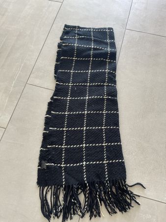 Zebra Strickschal schwarz/weiss kariert