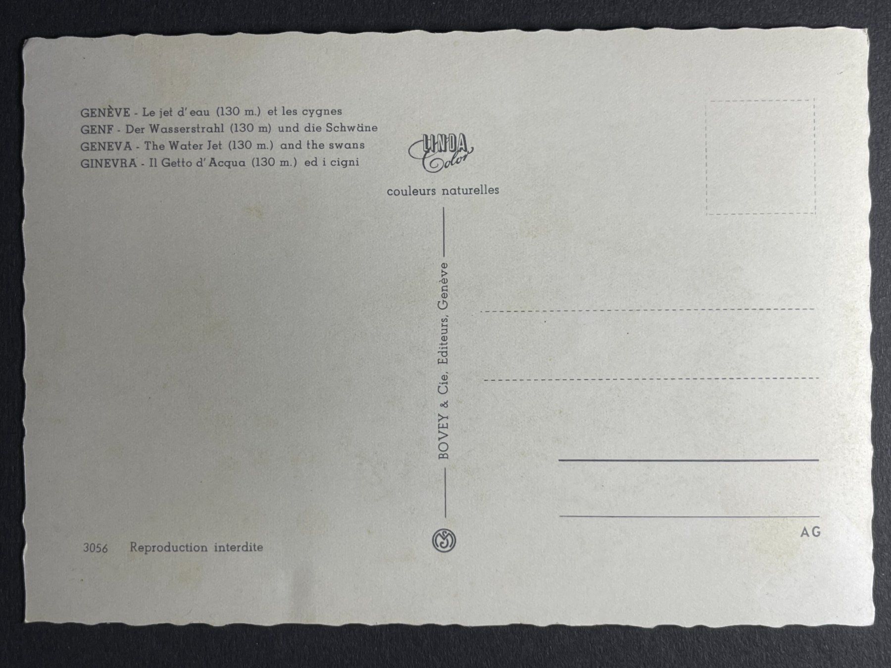 Cartoline postali: Genf - Wasserstrahl und die Schwäne – Usato da Steg VS venduto da _vinci_ 1