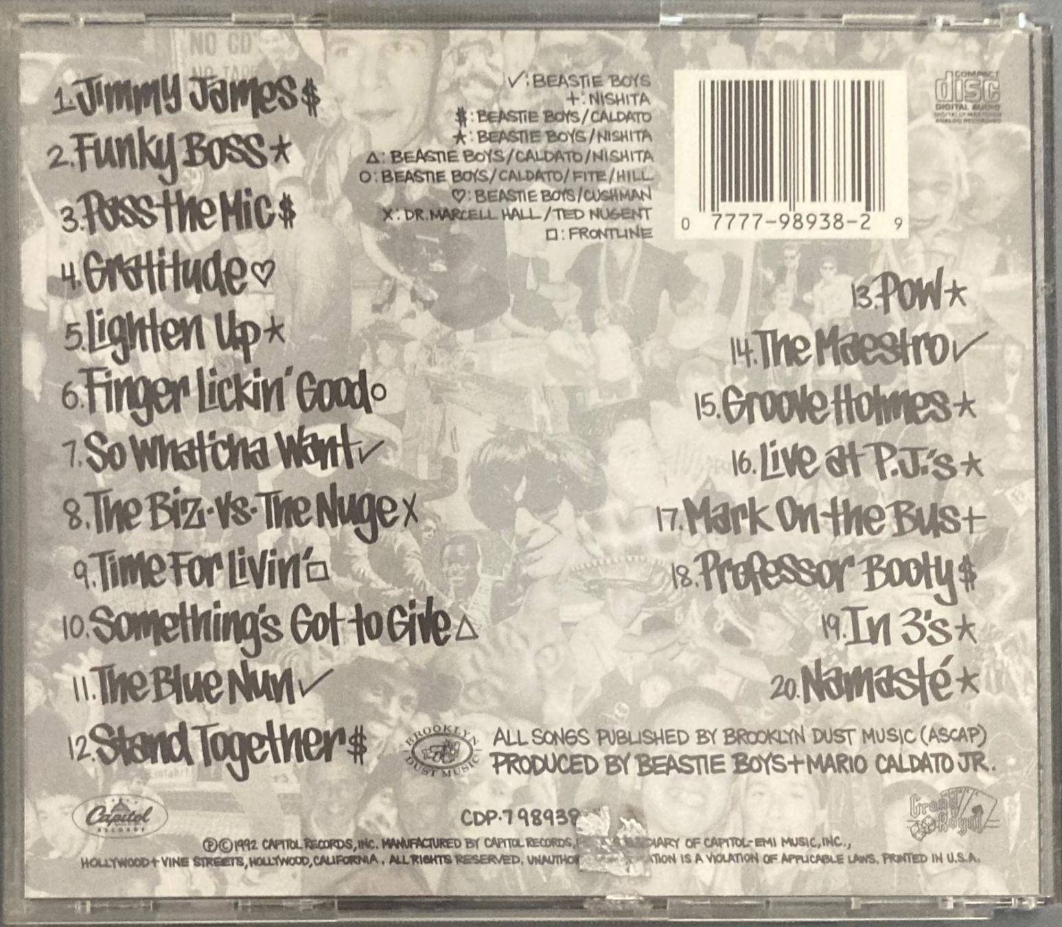 CD: BEASTIE BOYS - CHECK YOUR HEAD – Usato da Poliez-Pittet venduto da Newtown-Records 1