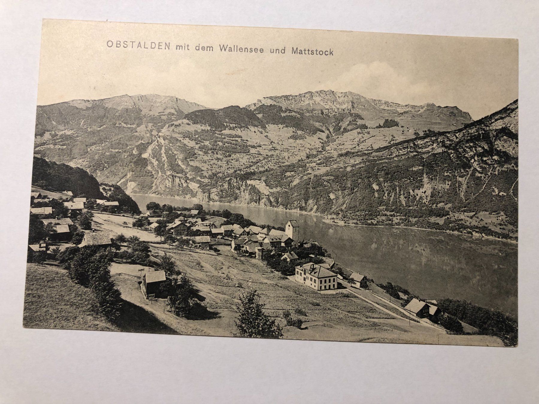 Cartoline postali: Alte Ansichtskarte Obstalden mit Walensee und Mattstock, ... – Usato da Pfäffikon ZH venduto da Waltoversand