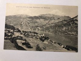 Alte Ansichtskarte Obstalden mit Walensee und Mattstock, ...