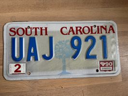 Autokennzeichen Nummerschild South Carolina USA