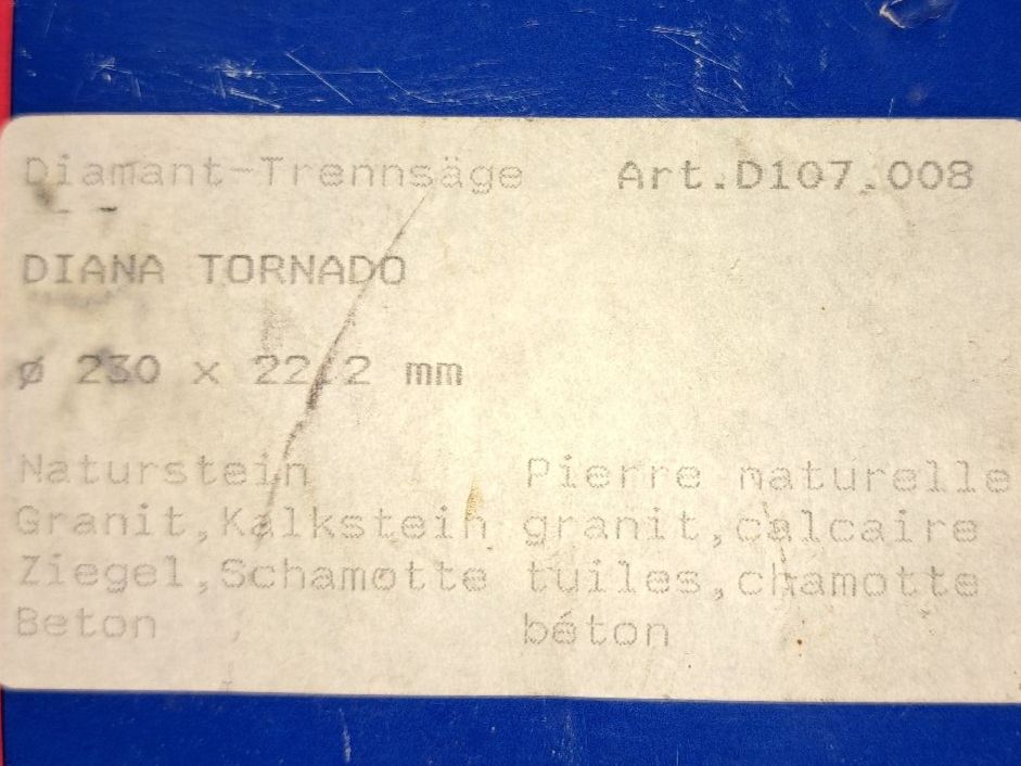 Tutti gli attrezzi: Diamant Trennblatt Stein Keramic – Usato da Sargans venduto da Bomp 1