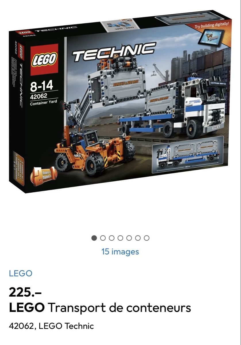 Lego Kit di costruzioni: LEGO Technic 42062: Transport de conteneurs – Nuovo (secondo la descrizione) da Remaufens venduto da Carl_DS