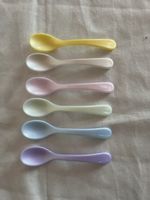 6 Kunststoffe Löffel pastellfarben, neu ungebraucht