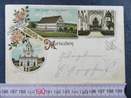 MARIASTEIN 3BILD-LITHO 1899 HOTEL DE LA CROIX GEL.N. ELSASS