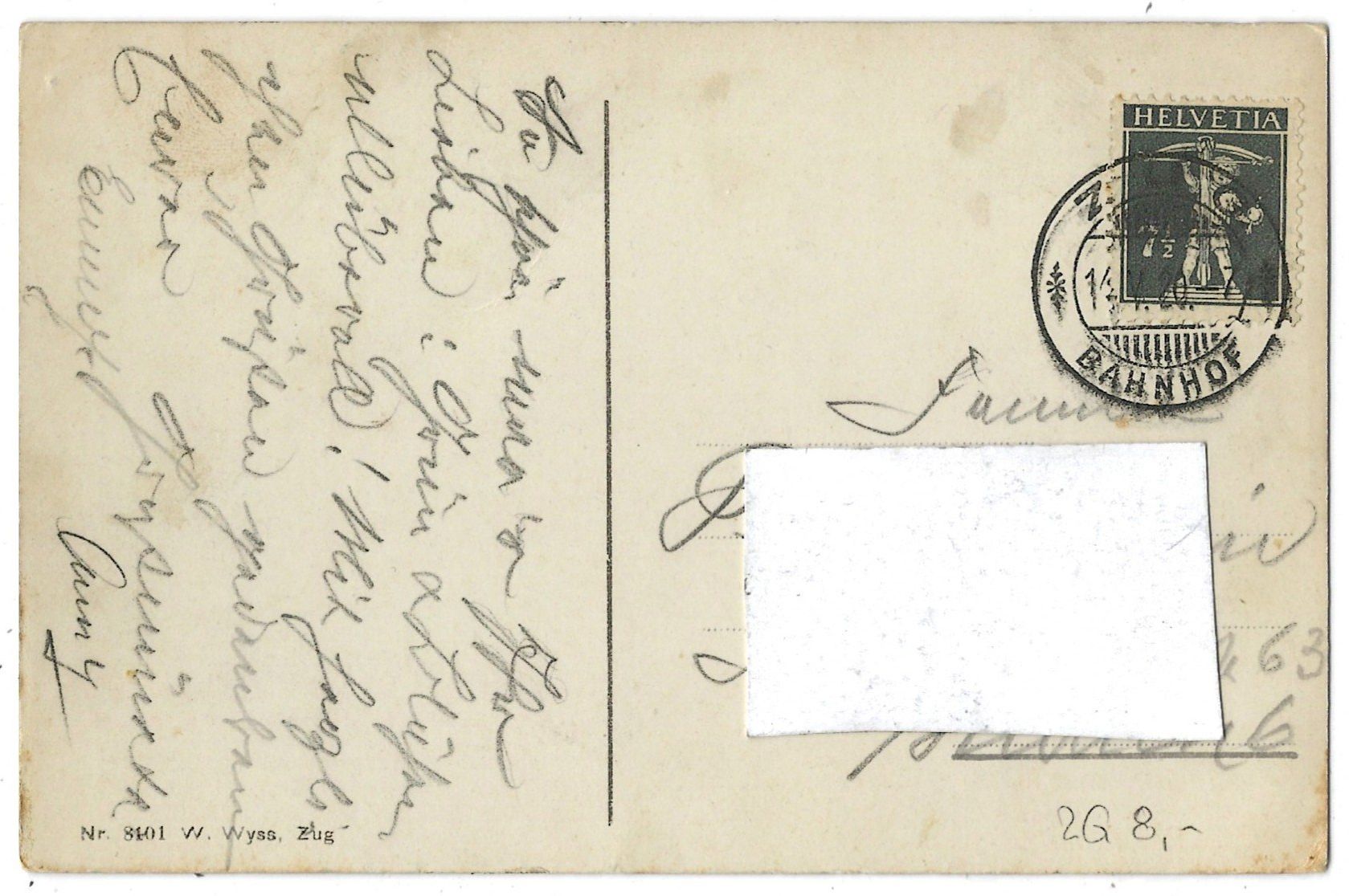 Cartoline postali: Zug – Usato da Bütschwil venduto da Jackson1A 1