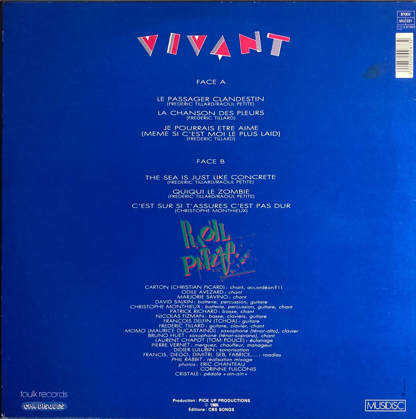 Schallplatten: RAOUL PETITE - VIVANT – Gebraucht aus Poliez-Pittet von Newtown-Records 1
