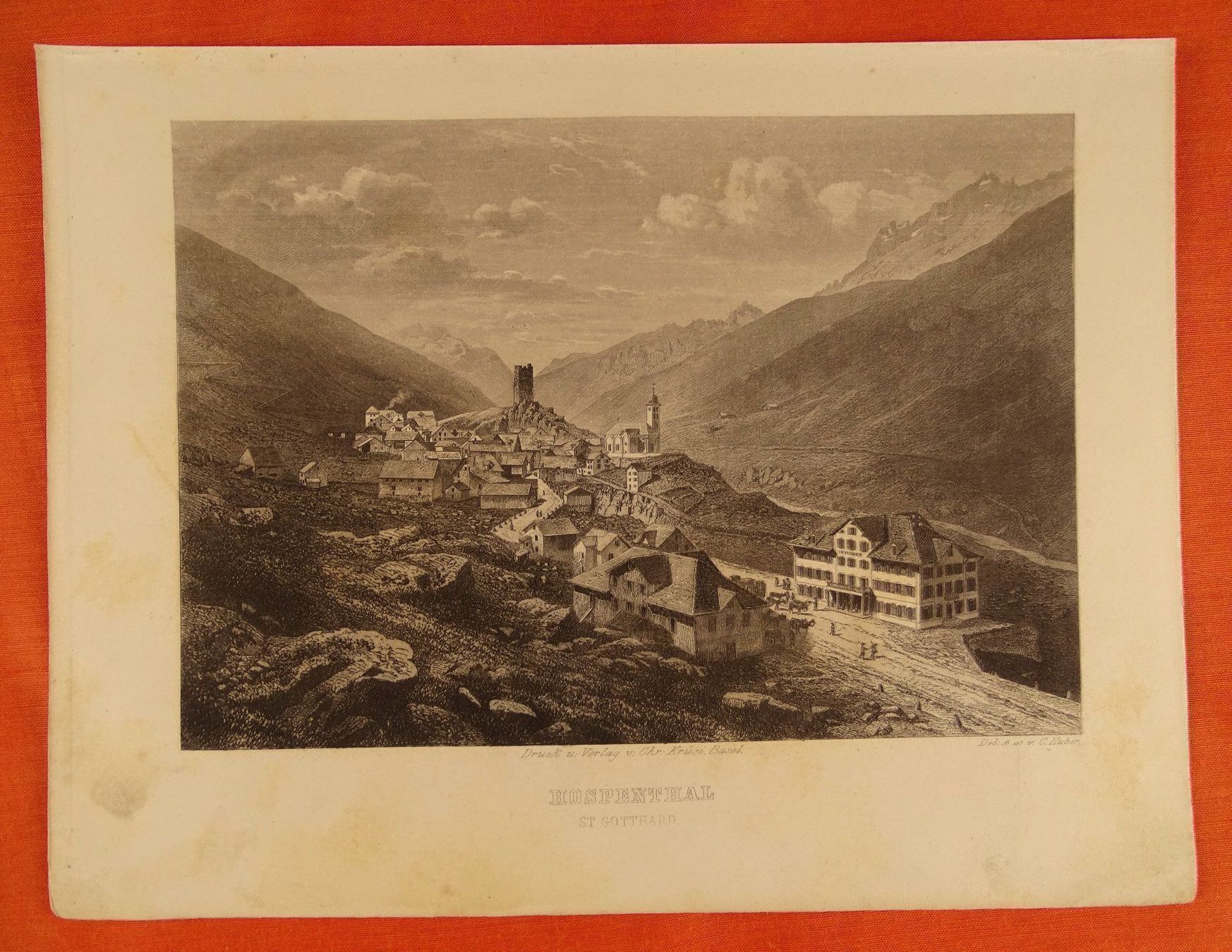 Incisioni: HOSPENTHAL, STAHLSTICH 1865 – Usato da Grüningen venduto da Kartensammler 1