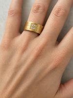Wasserfester Ring Edelstahl vergoldet mit Zirkonia