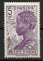 Elfenbeinküste 1936: Boule-Frau und Kaffeezweige