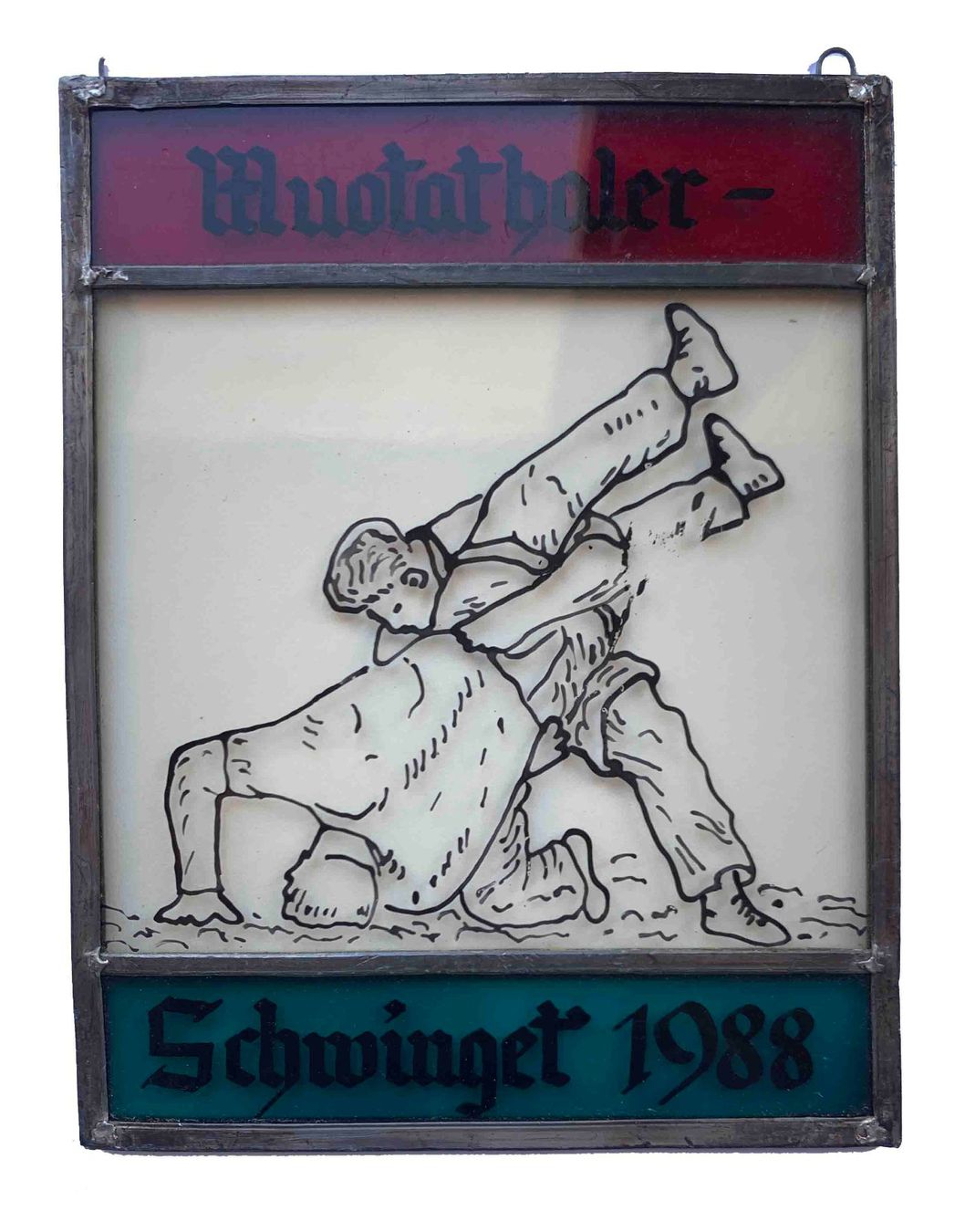 Sonstige Antiquitäten & Kunst: Bleiglasbild Muotathaler Schwinget 1988 – Gebraucht aus Goldau von Balkonia09 2