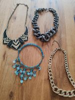 4 Modeschmuck Halsketten
