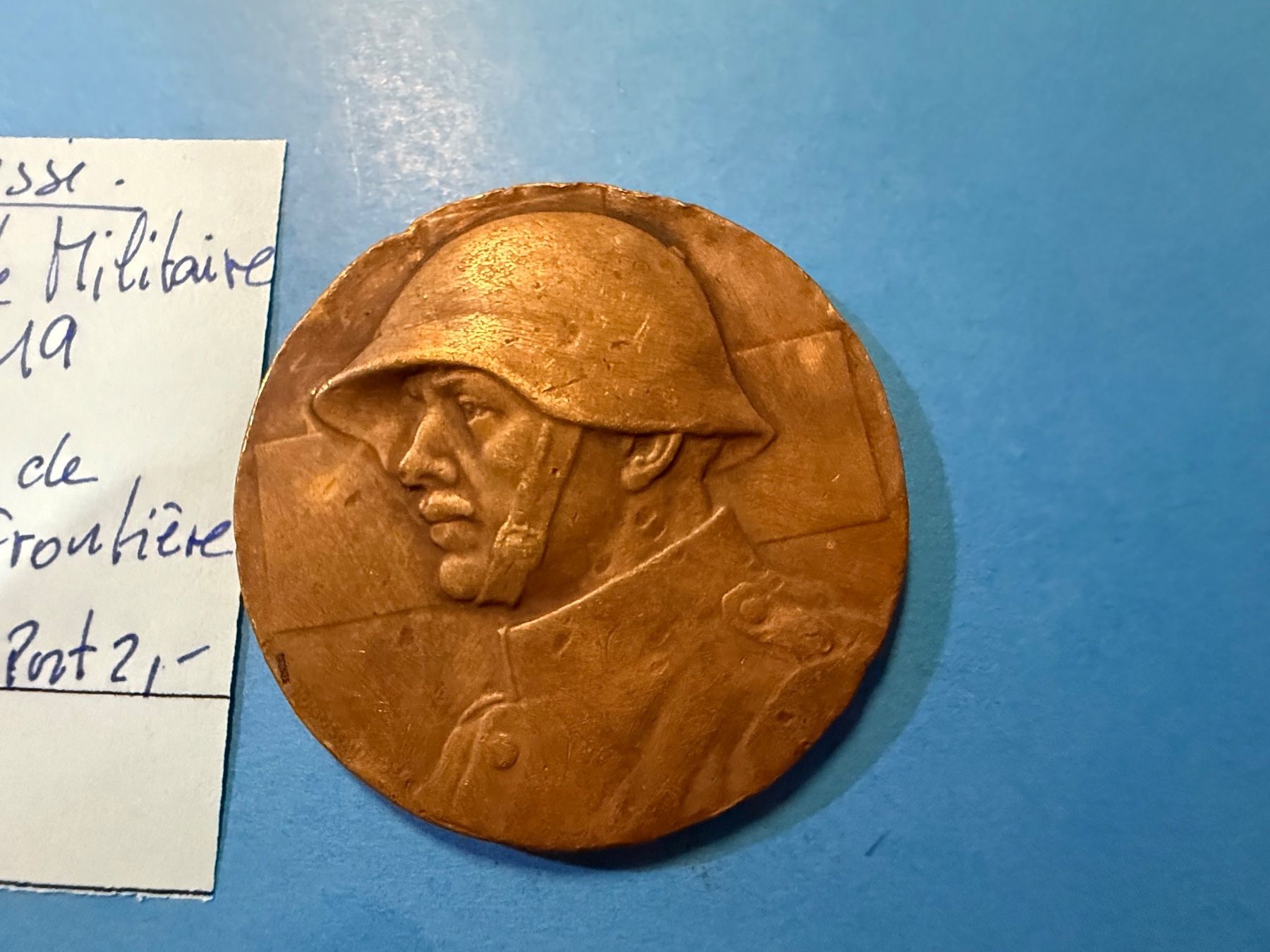 Medaglie: SUISSE : MEDAILLE MILITAIRE 1919 - Bronze – Usato da genève venduto da GEnumist 1
