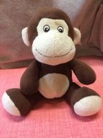 Peluche singe marron beige hauteur 20 cm bon état