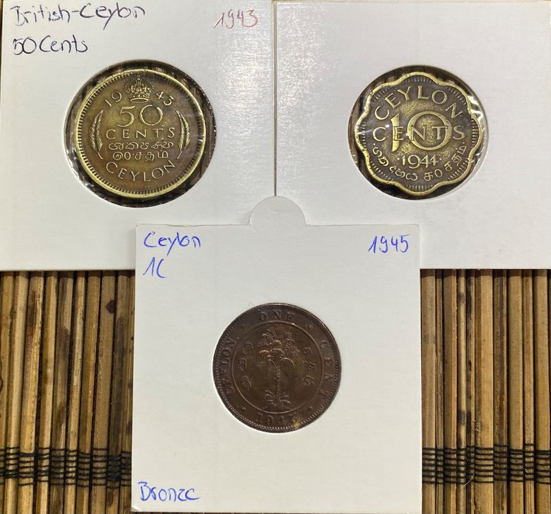Britisch Ceylon Set 1 20 50 Cents 19431944 VI Kaufen auf Ricardo
